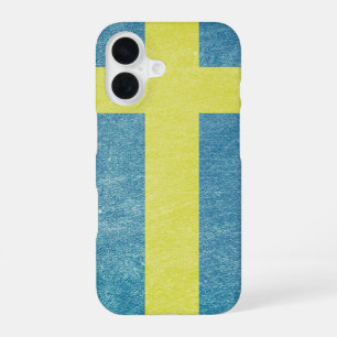 Funda Para iPhone 16 Bandera de Suecia Grunge