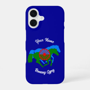 Funda Para iPhone 16 Bandera gitana y caballo romaní