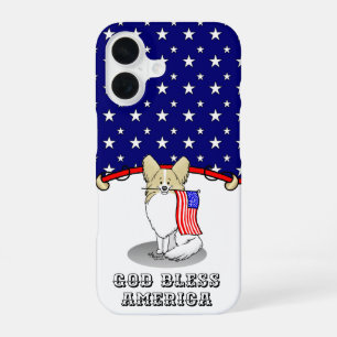 Funda Para iPhone 16 Bandera Patriótica Americana USA Papillon (limón) 