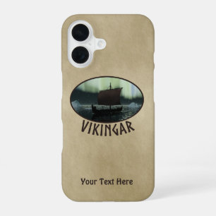 Funda Para iPhone 16 Barco Vikingo Y Aurora Boreal