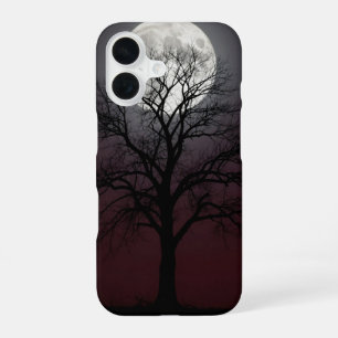 Funda Para iPhone 16 Bare Tree and Full Moon Dark Case