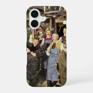 Funda Para iPhone 16 Barra de estilo antiguo con gente celebrando, una