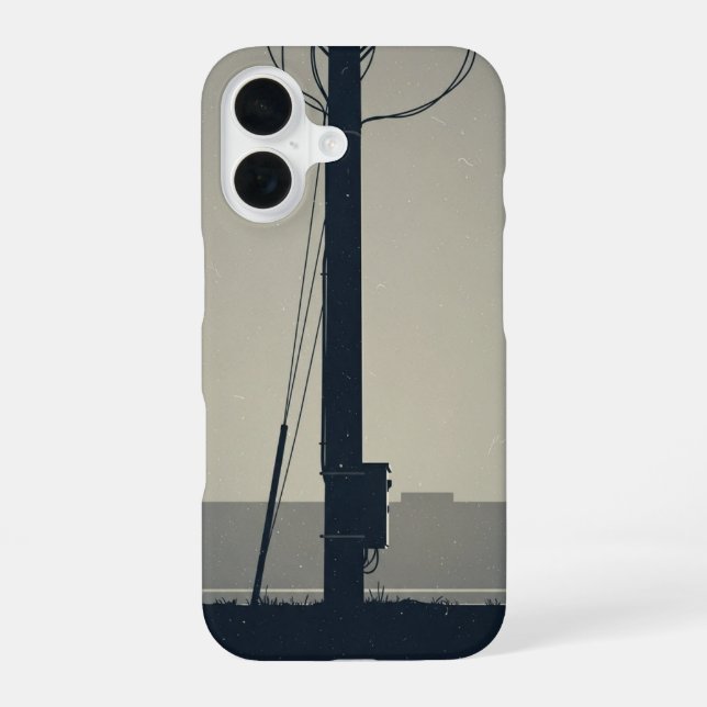 Funda Para iPhone 16 Base de poste de teléfono antiguo (Reverso )