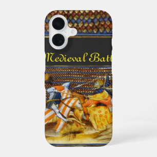 FUNDA PARA iPhone 16 BATALLA MEDIEVAL, CABALLEROS LUCHANDO A CABALLO