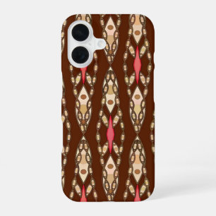 Funda Para iPhone 16 Batik Tribal - Marrón, Beige y Coral