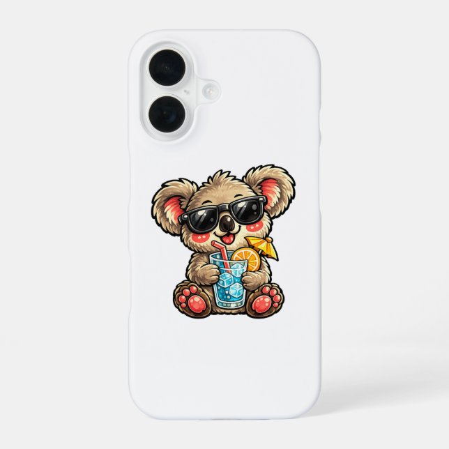 Funda Para iPhone 16 Bebida de Koala Genial (Reverso )