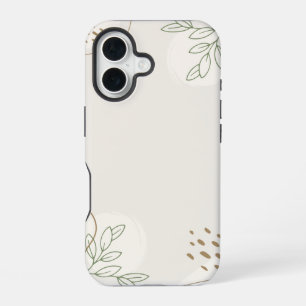 Funda Para iPhone 16 Beige Simple Floral Acuarela Minimalista Linktree