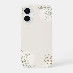 Funda Para iPhone 16 Beige Simple Floral Acuarela Minimalista Linktree