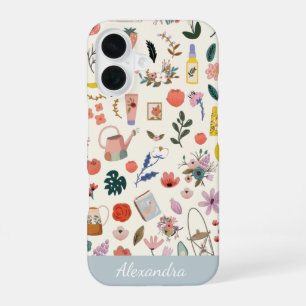Funda Para iPhone 16 Belleza Botánica Patrón Personalizado de la Natura