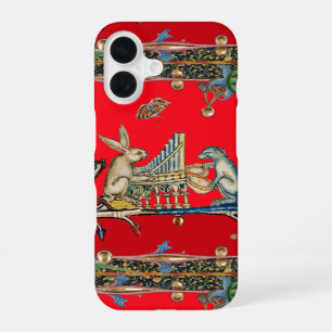Funda Para iPhone 16 BESTIARIO MEDIEVAL HACIENDO MÚSICA,Conejo, Perro C