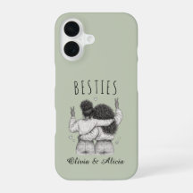 Besties meilleures amies fond vert sauge prénoms