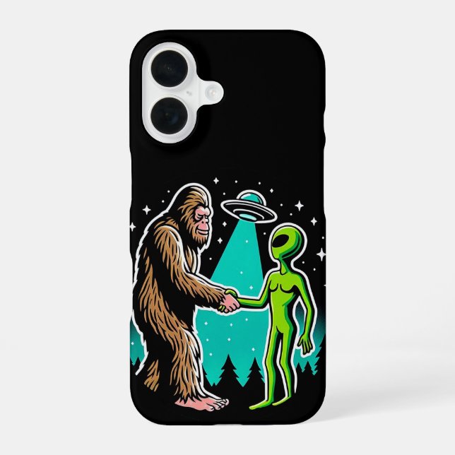Funda Para iPhone 16 Bigfoot Conoce a Alien (Reverso )