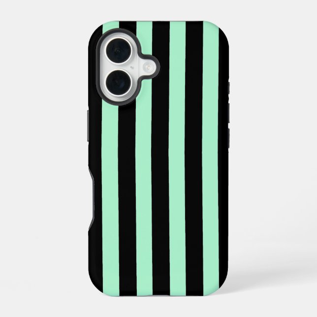 Funda Para iPhone 16 Black and Mint Green (Reverso )