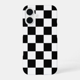 Funda Para iPhone 16 Black and White Checkered Print