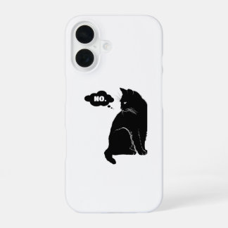 Funda Para iPhone 16 Black Cat Says No – Funny Cat Lover