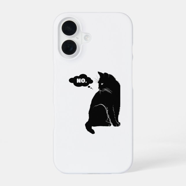 Funda Para iPhone 16 Black Cat Says No – Funny Cat Lover (Reverso )