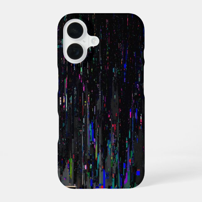 Funda Para iPhone 16 Black Neon Digital Glitch (Reverso )