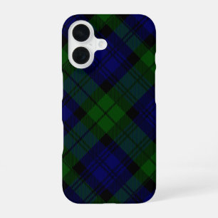 Funda Para iPhone 16 Black Watch Tartan Blue Green Plage