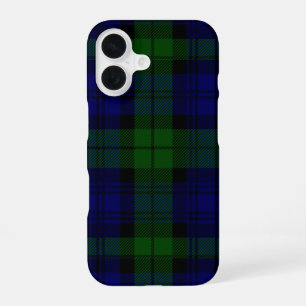Funda Para iPhone 16 Black Watch Tartan Blue Green Plage
