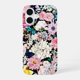 Funda Para iPhone 16 BlackFlower Abundance 