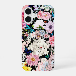 Funda Para iPhone 16 BlackFlower Abundance 