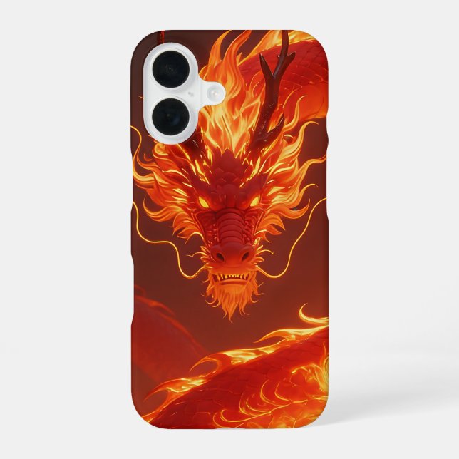 Funda Para iPhone 16 Blazing Fire Dragon | Mythical Flame Dragon Fantas (Reverso )