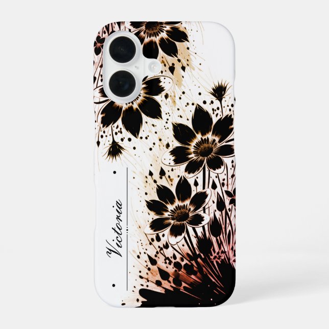 Funda Para iPhone 16 Bloom salpicado de tinta (Reverso )
