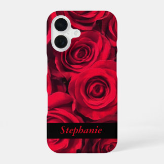 Funda Para iPhone 16 Blooms personalizados de rosa rojo profundo