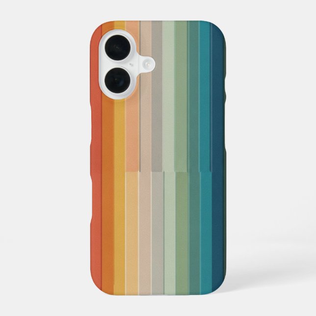 Funda Para iPhone 16 Bloque de raya retro con desvanecimiento (Reverso )