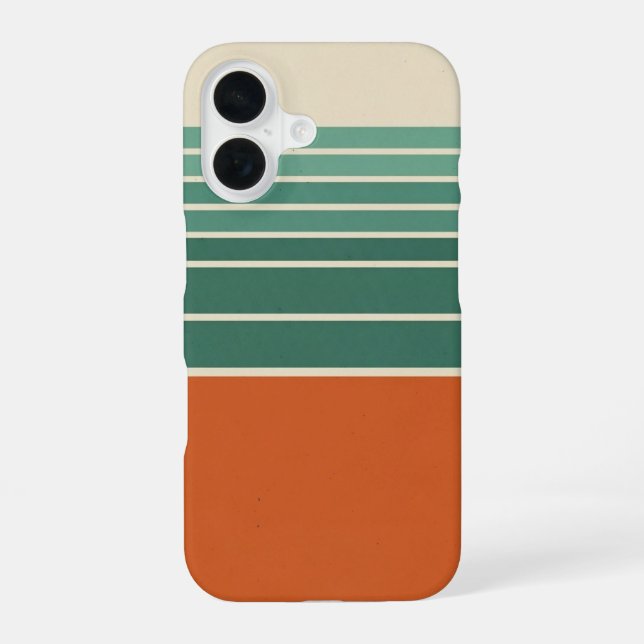 Funda Para iPhone 16 Bloque y rayas retro (Reverso )