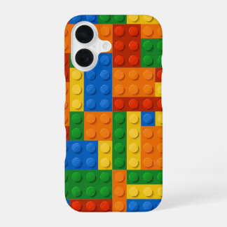 Funda Para iPhone 16 Bloques de Construcción Patrón de Piel Juguete Lad