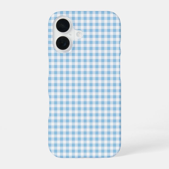 Funda Para iPhone 16 Blue Gingham Phone Case (Reverso )