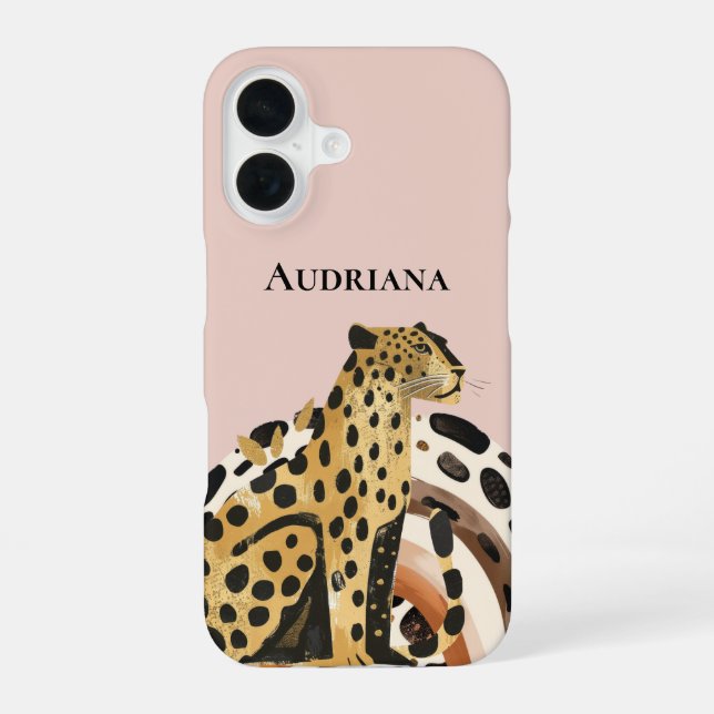 Funda Para iPhone 16 Blush Gold Leopardo (Reverso )