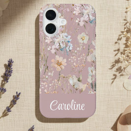 Funda Para iPhone 16 Blush Rosa Floral Personalizado 