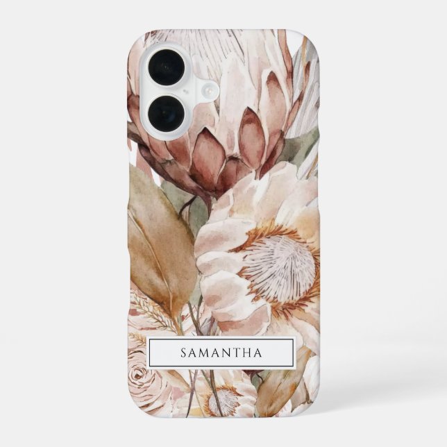 Funda Para iPhone 16 Boho Rústico Botánico de Terracota (Reverso )