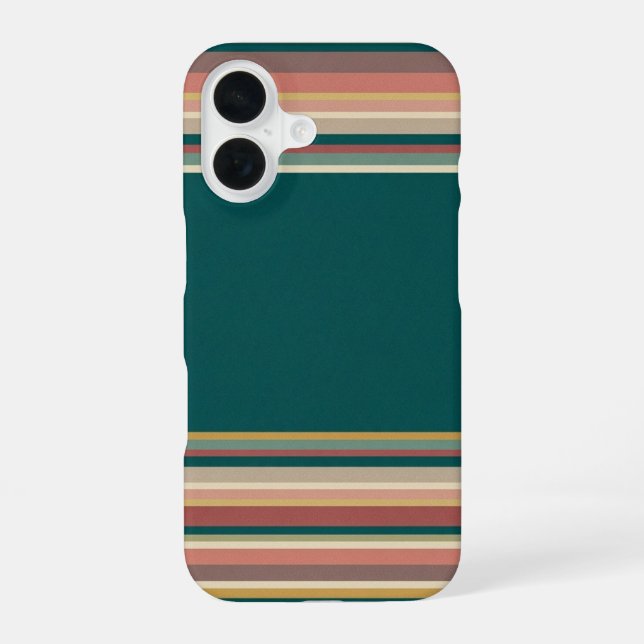 Funda Para iPhone 16 Bold Center Retro Stripe (Reverso )