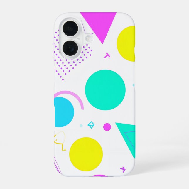 Funda Para iPhone 16 Bold Neon Memphis Geometric 80s Design (Reverso )