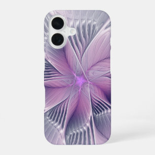 Funda Para iPhone 16 Bonito Flor Rosa Moderna Resumen Arte Fractal