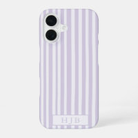 Bonito monograma Preppy Purple Stripe Monograma iP