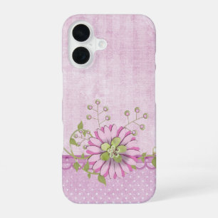Funda Para iPhone 16 Borde floral rosa