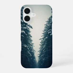 Funda Para iPhone 16 Bosque de pinos nevado vintage