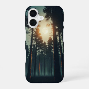 Funda Para iPhone 16 Bosque Nocturno Vintage Bajo la Luna