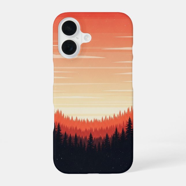 Funda Para iPhone 16 Bosque Retro Resplandeciente (Reverso )