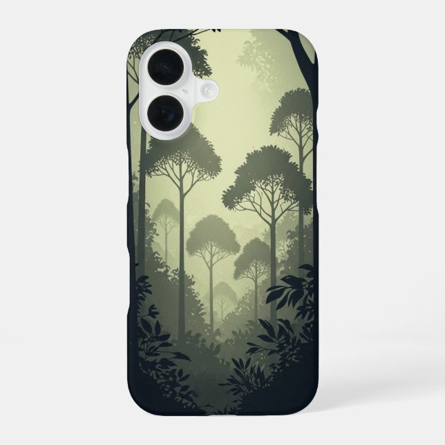 Funda Para iPhone 16 Bosque tropical brumoso vintage (Reverso )
