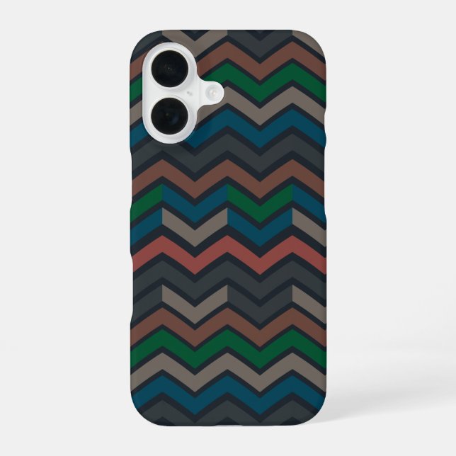 Funda Para iPhone 16 Bosques en zigzag de tierra oscura (Reverso )