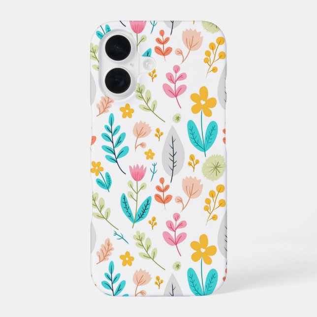 Funda Para iPhone 16 Botánicos florecientes (Reverso )