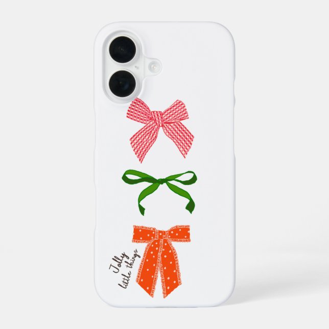 Funda Para iPhone 16 Bow Jolly Little Things Navidad  (Reverso )