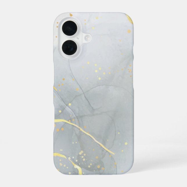 Funda Para iPhone 16 Brillo Chic de Mármol Blanco (Reverso )
