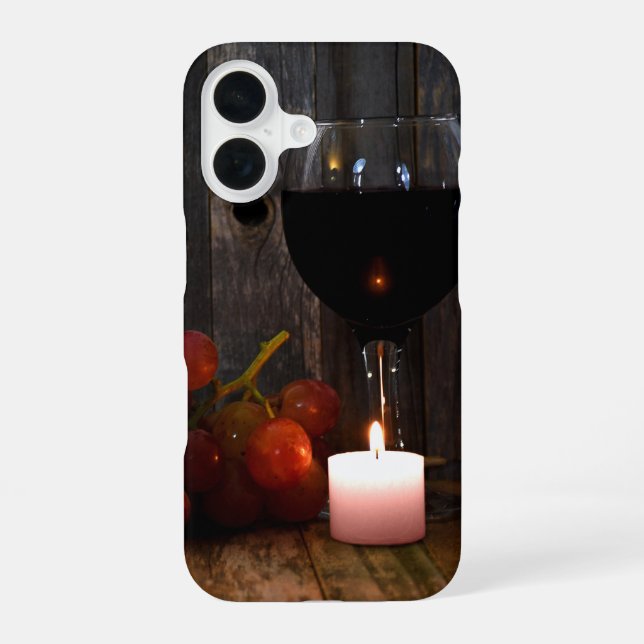 Funda Para iPhone 16 brillo del vino (Reverso )