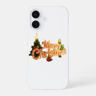 Funda Para iPhone 16 Brillo Navideño Dorado - Árbol Festivo
